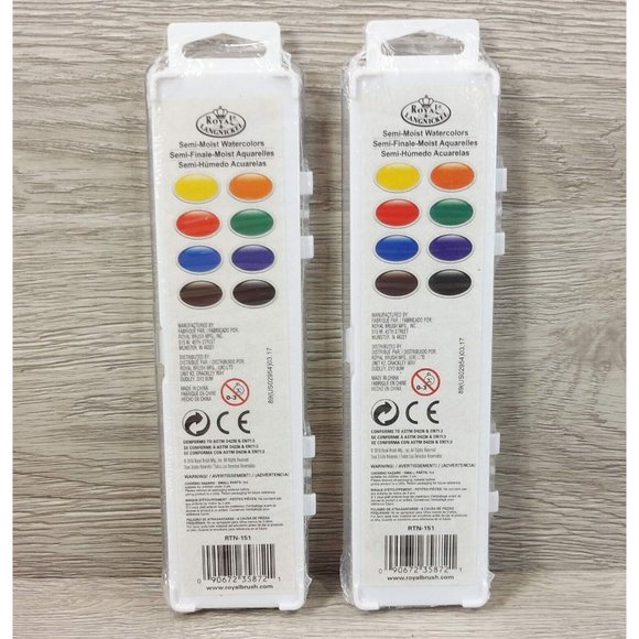 Royal Langnickel Watercolor Set 8 Washable Semi-Moist Water Color W/Brush Kit - Picture 6 of 6